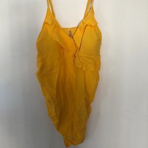 Yellow maternity one piece swimsuit